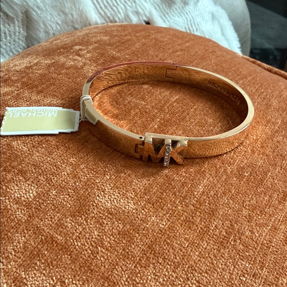 Michael Kors Gold Tone Bangle with Crystal Accent